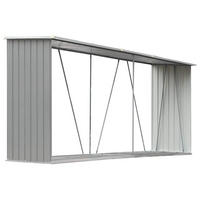 BRENHOLZUNTERSTAND 330/84/152 cm, aus Verzinkter Stahl, Grau - Grau, Metall (330/152/84cm) - vidaXL