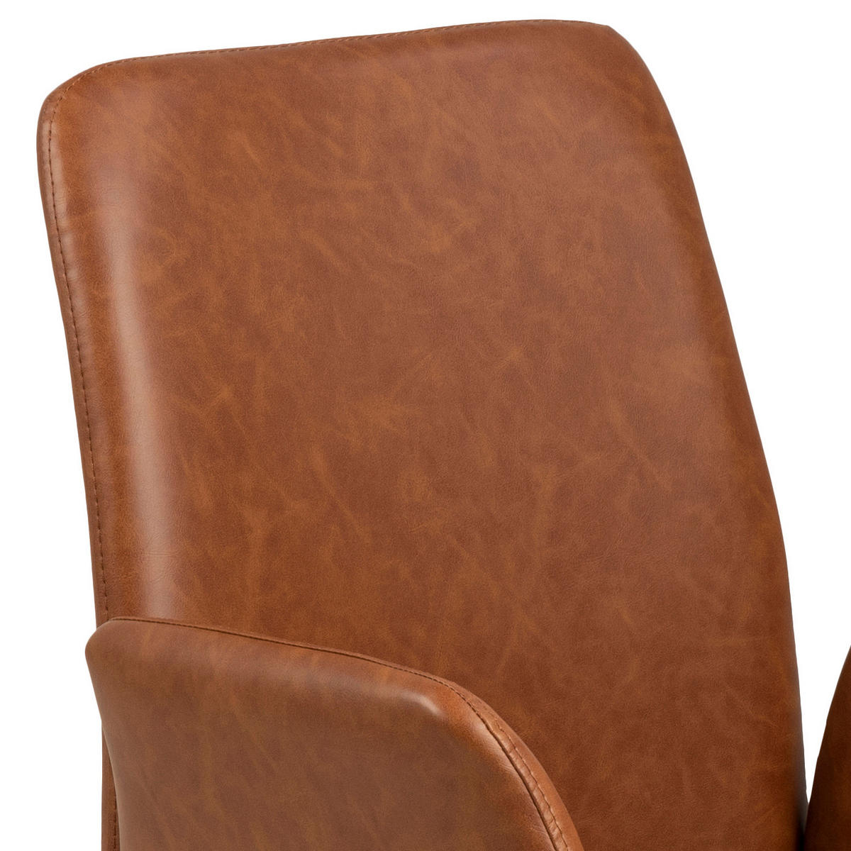 ARMLEHNSTUHL cognac Kunstleder, Metall schwarz - Braun, Holzwerkstoff (56/88/54cm) - ebuy24