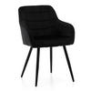 STUHL ORTE gepolstert mit Steppung - schwarz - Samt Velours - Schwarz, Textil/Metall (56/85/62cm) - NEW HOME