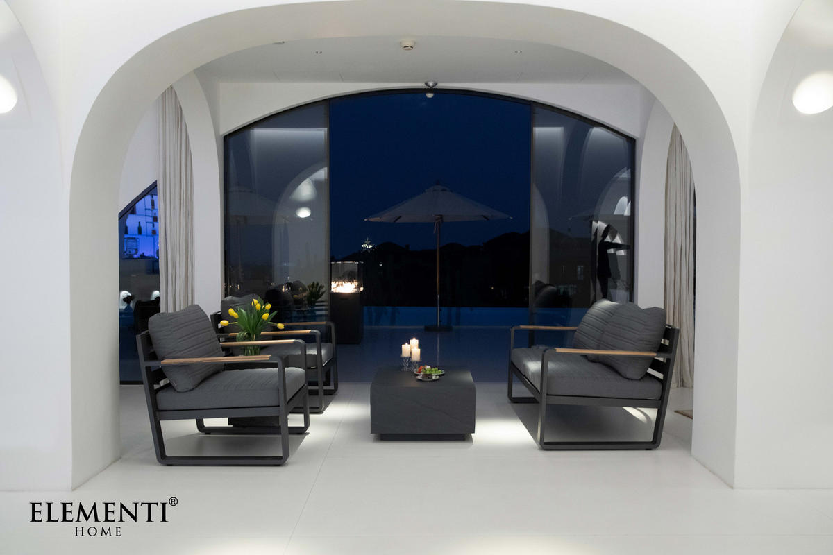 COUCHTISCH COLORADO aus GF-Beton Rechteck, Wetterbeständig, 86x66x36 cm - Dunkelgrau, Naturmaterialien (86/66/36cm) - Elementi