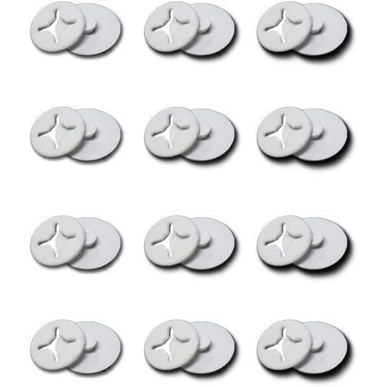 BEFESTIGUNGSKNÖPFE für Fliegengitter 12-teiliges Set Weiß - Weiß, Kunststoff (20/10/1.5cm)