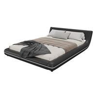 BETT 140/200 cm in Schwarz mit LED-Beleuchtung und inkl. Lattenrost - Schwarz, Kunststoff (140/200cm) - BEAOK