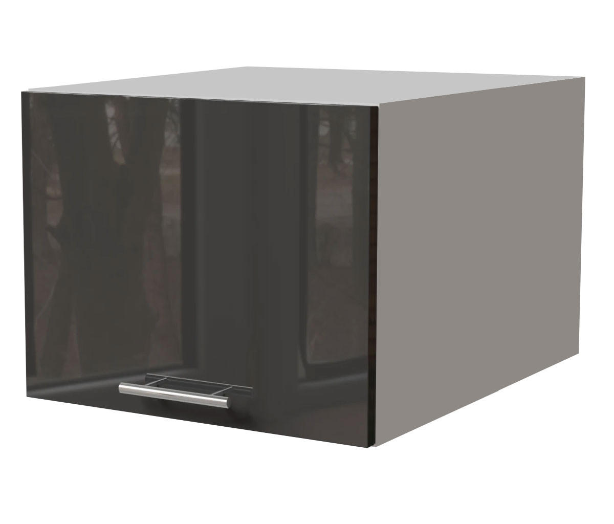 AUFSATZSCHRANK Essen W6B/45 Graphit Hochglanz / Weiß Matt 45 / 59 / 36cm - Graphitfarben/Weiß, Holz/Holzwerkstoff (45/36/59cm) - Feldmann-Wohnen