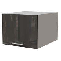 AUFSATZSCHRANK Essen W6B/45 Graphit Hochglanz / Weiß Matt 45 / 59 / 36cm - Graphitfarben/Weiß, Holz/Holzwerkstoff (45/36/59cm) - Feldmann-Wohnen