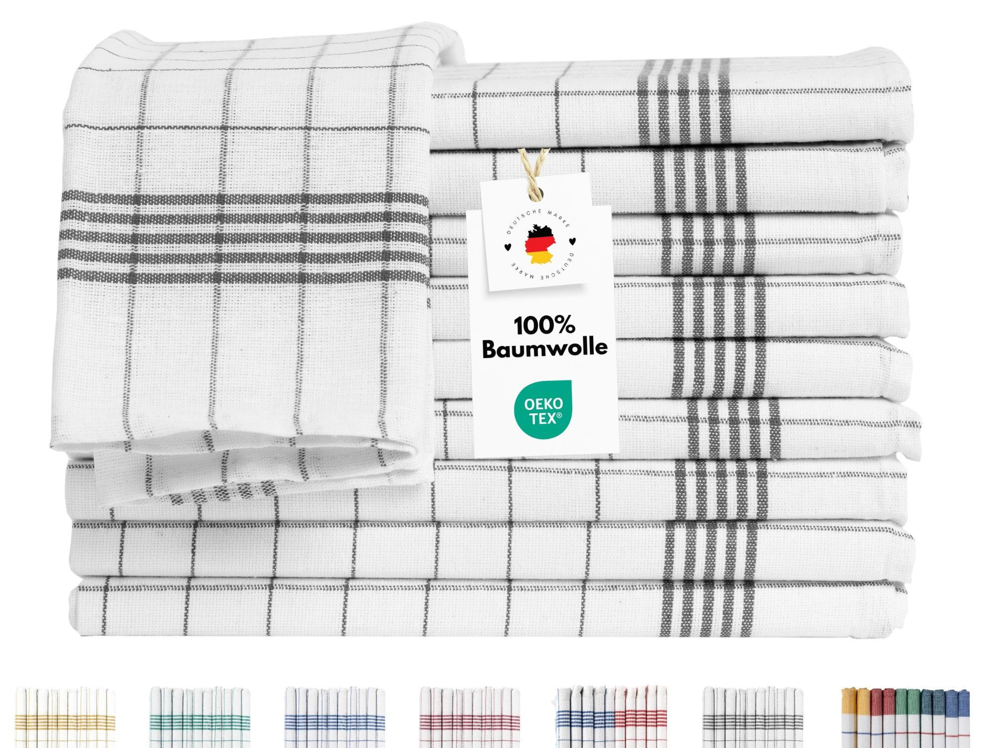 GESCHIRRTÜCHER 50x70 cm im 10er Set aus 100% Baumwolle, Küchentücher Grau - Grau, Textil (50/70cm) - Carpe Sonno