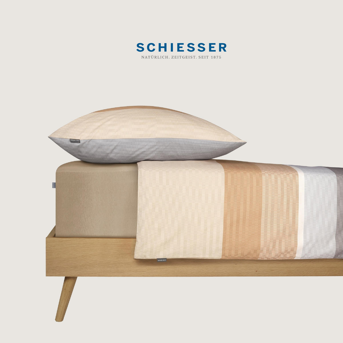 BETTWÄSCHESET Endy Stripes - Renforcé - 2-teilig - 135 x 200 cm - Sand - Sandfarben, Textil (135/200cm) - SCHIESSER