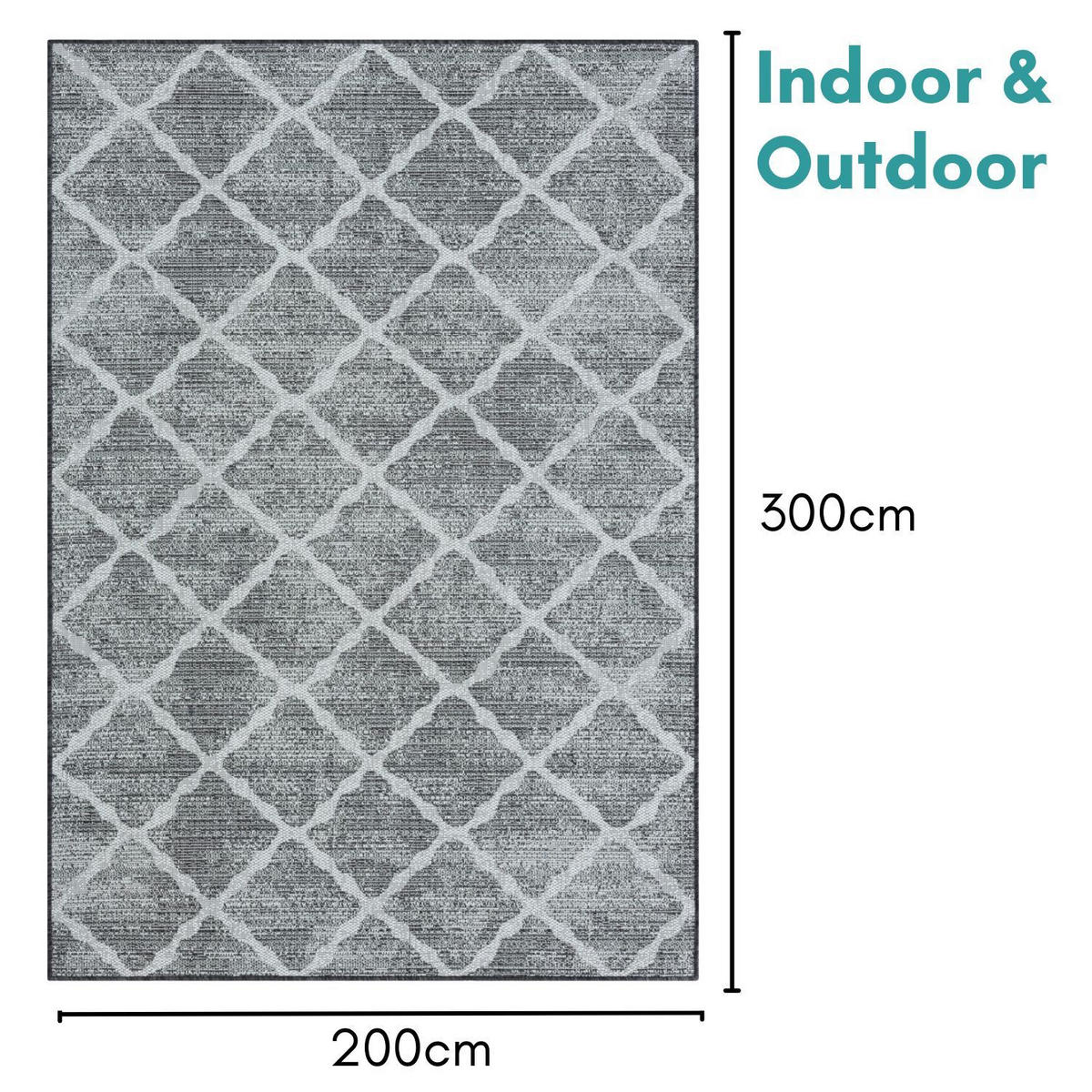OUTDOORTEPPICH Bonnie Anthrazit,Hellgrau,Sandfarben 200/300 cm - Anthrazit, Textil (200/300cm) - My-Rug