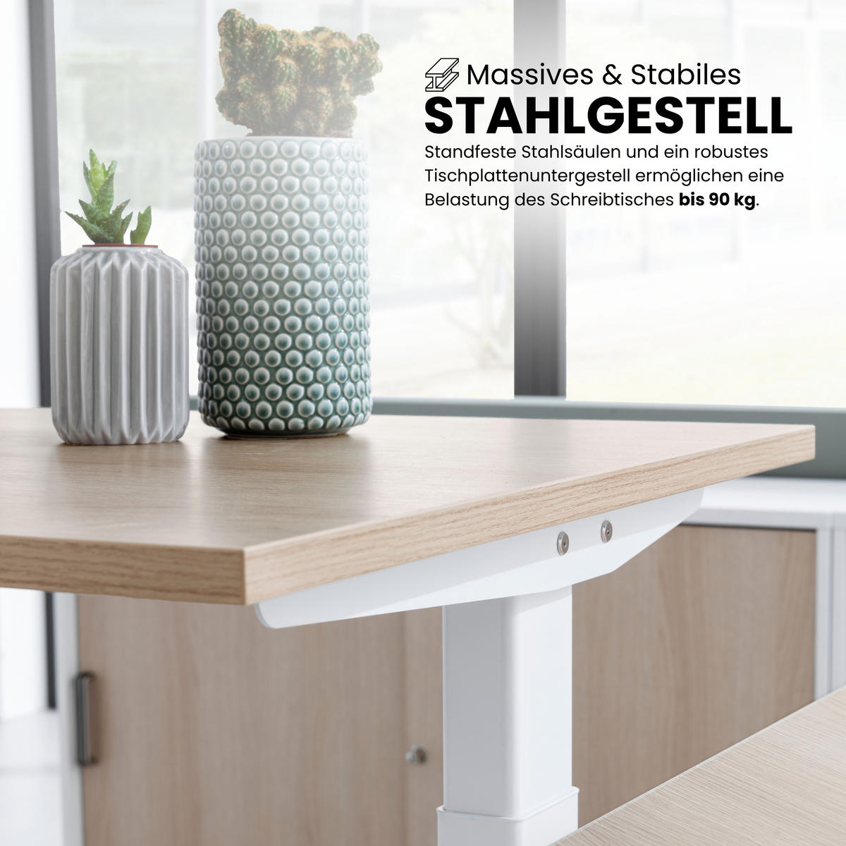 SCHREIBTISCH elektrisch XBHM 100/200/74 cm in Ahornfarben/Graphitfarben - Ahornfarben/Graphitfarben, Holzwerkstoff (100/200/74cm) - bümö