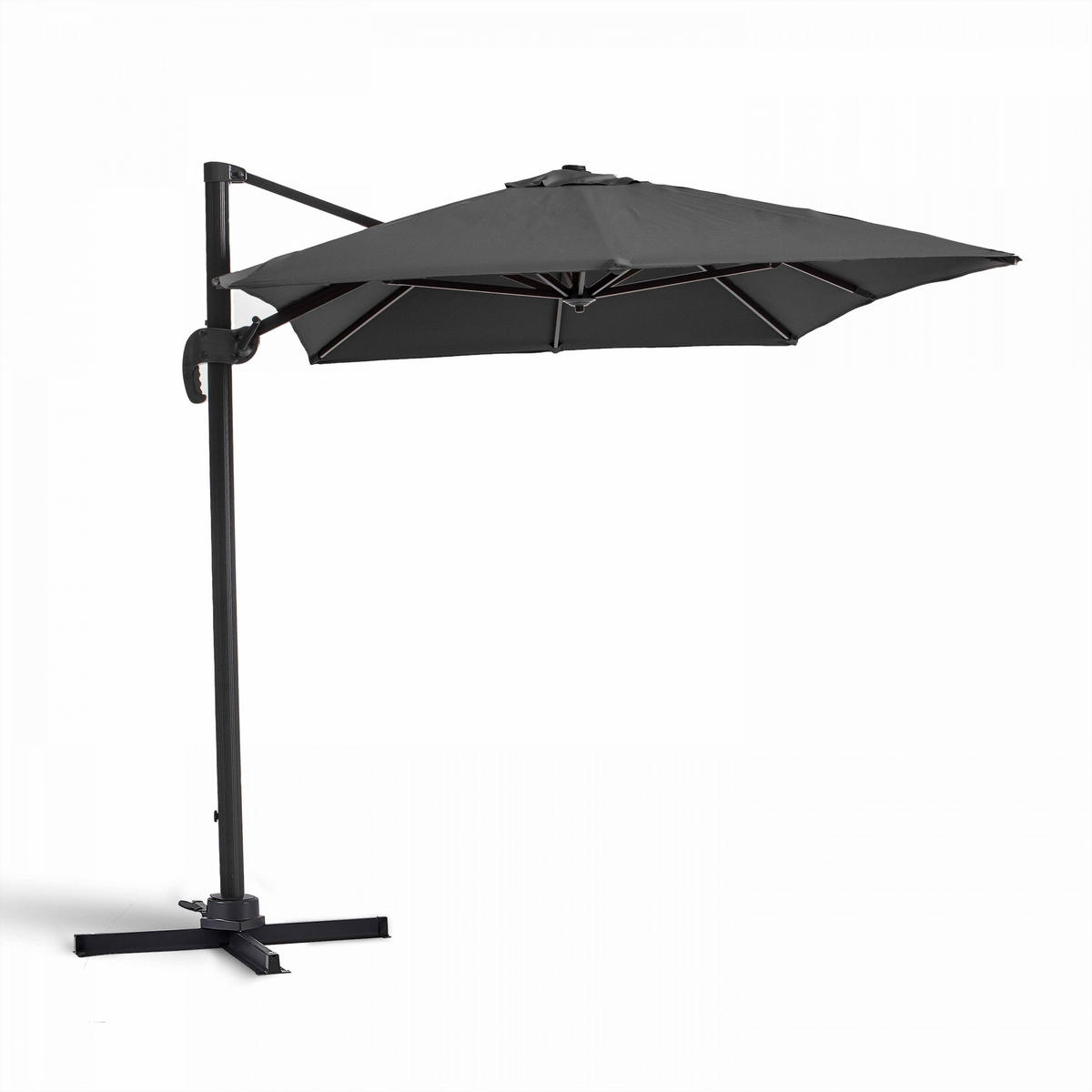 SONNENSCHIRM 2x3m Aluminium, Grau - Grau, Metall (300/200cm) - Oviala