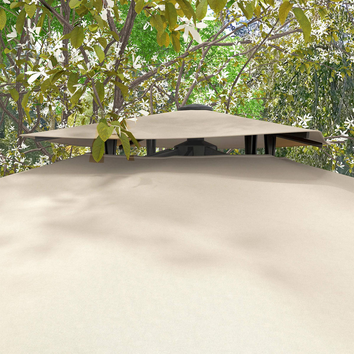 SONNENSCHIRM, Aluminum, Polyester, Khaki - Braun, Metall (294/294cm) - Outsunny