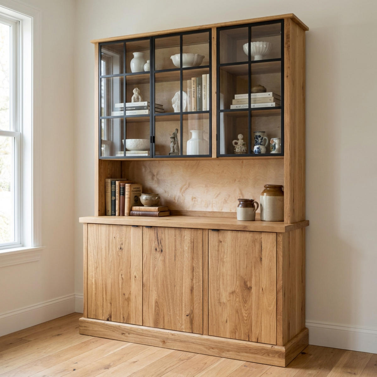 ANRICHTE aus Eiche mit Beleuchtung MARINO I - Eichefarben, Holz (175/225/50cm) - Rawood Furniture