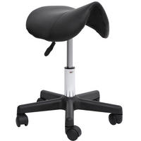 ROLLHOCKER in Schwarz 38x35x55 cm, höhenverstellbar von 45 bis 55 cm mit Sattelsitz und Rollen - Schwarz, Kunststoff (35/55/38cm) - IVMEU