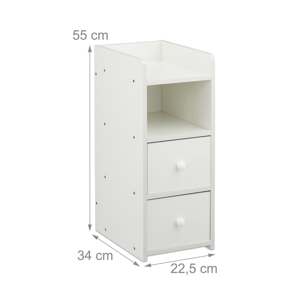 NACHTTISCH - Weiß, Holzwerkstoff (22.5/55/34cm) - Relaxdays