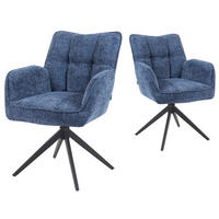 DREHSTUHL Mika-Enya - Blau/Schwarz, Textil/Metall (59/84/66cm) - DUBI Möbel