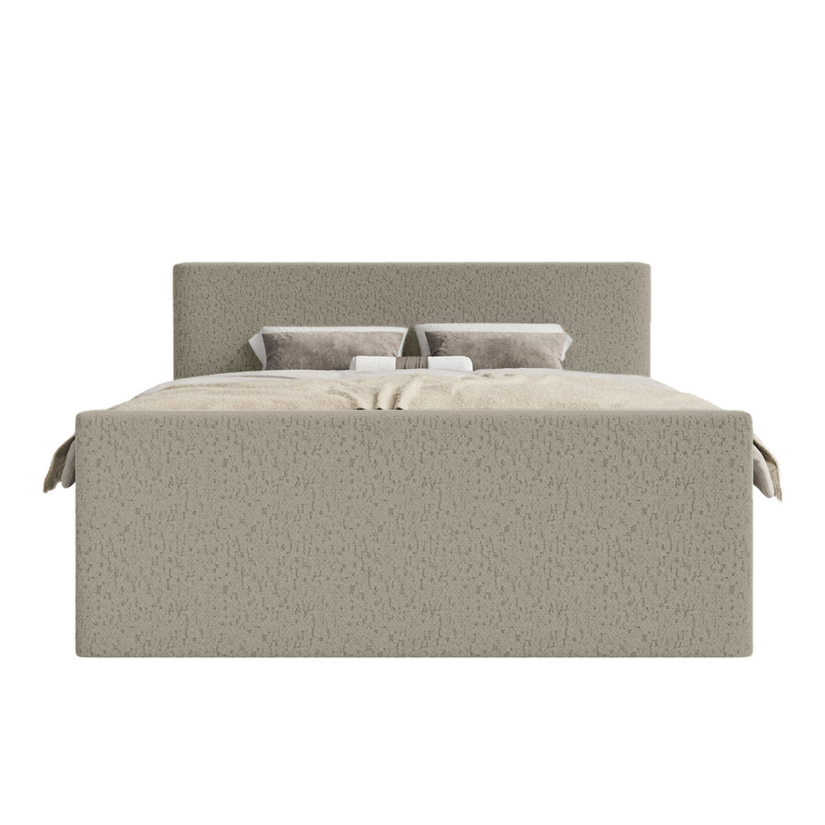 BOXSPRINGBETT Velipoja Premium 140x200 cm, Taupe - Taupe, Textil (140/200cm) - Fedve