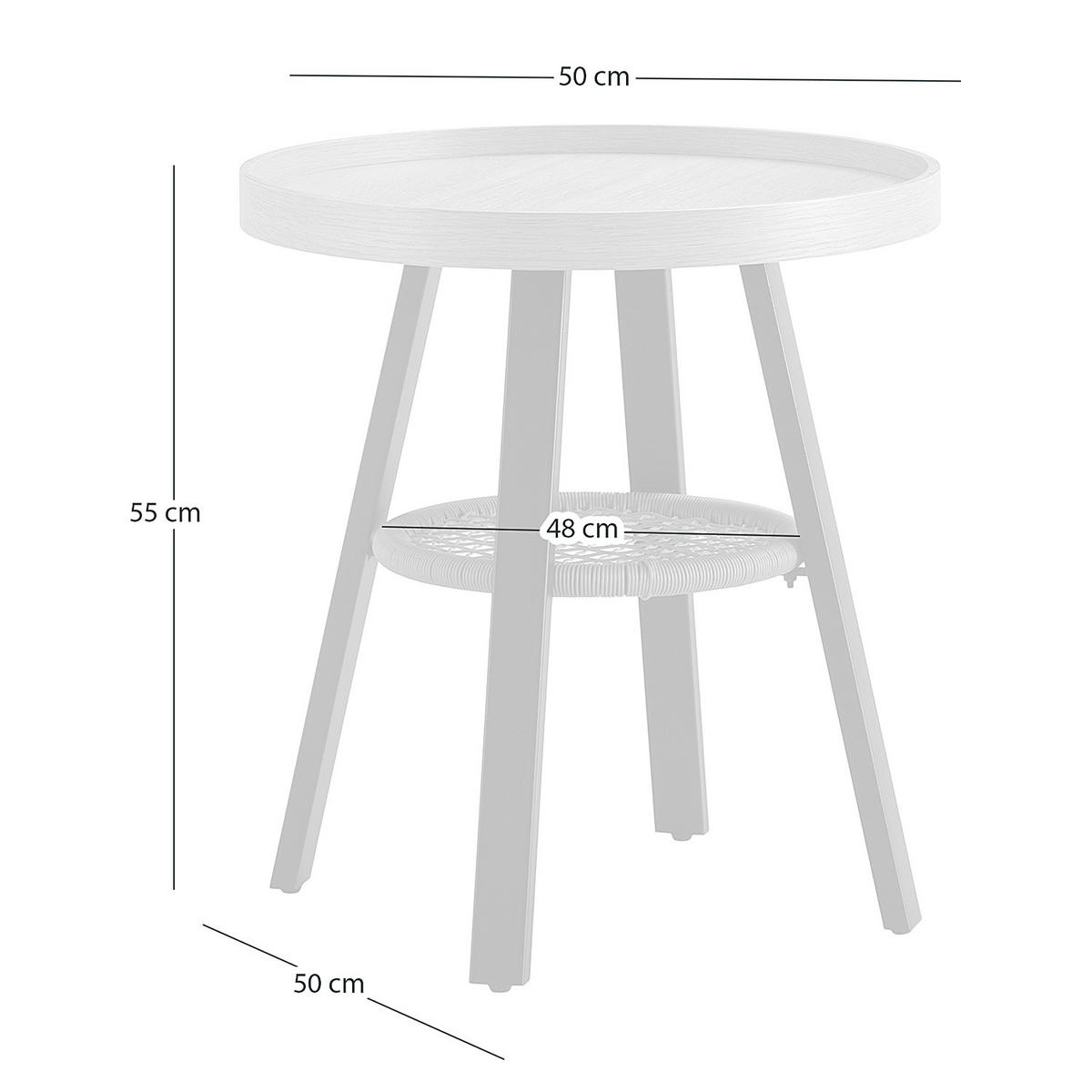 BEISTELLTISCH - Holzwerkstoff / Kunststoff / Metall - Eichefarben, Holzwerkstoff/Kunststoff (50/50/55cm) - home24