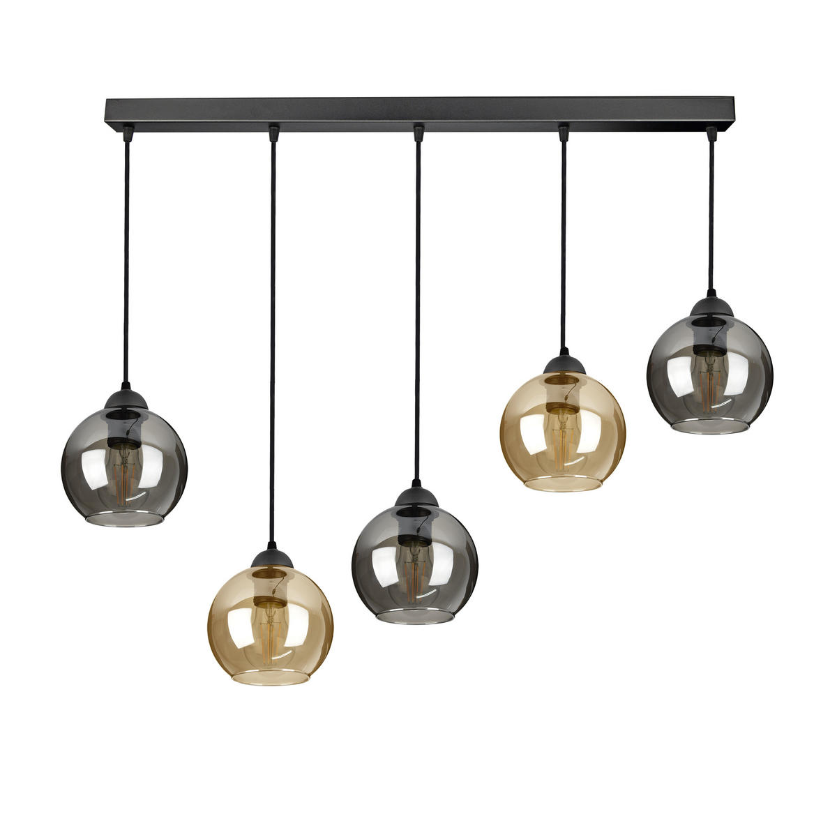 PEDELLEUCHTE HAGEN - Schwarz/Honig, Glas/Metall (15/100/100cm) - kiki design
