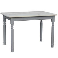KOMA Esstisch KM708650 aus massivem Kiefernholz, 120 × 70 cm, Grau / Unbehandelt - Grau, Holz (70/75/120cm) - Koma