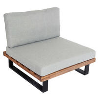 LOUNGE-SESSEL Schwarz, Braun, Hellgrau - Hellgrau/Schwarz, Holz (82/75/82cm) - MCW