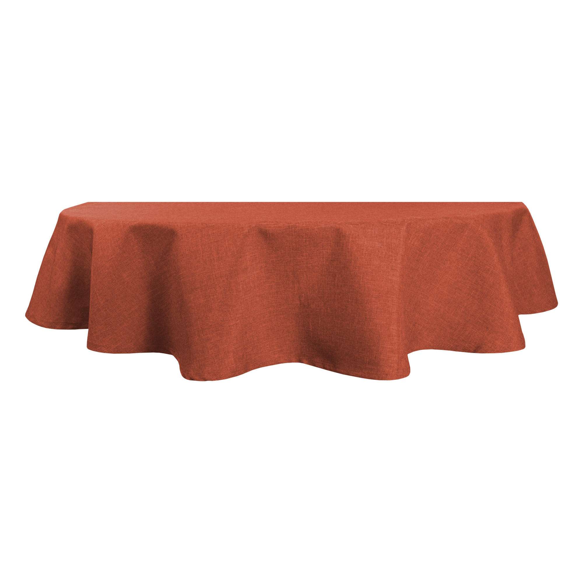 TISCHDECKE Leinenoptik 160/260 cm oval Terracotta - Terracotta, Textil (160/260cm) - TiborTex