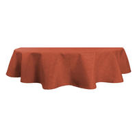 TISCHDECKE Leinenoptik 130/220 cm oval Terracotta - Terracotta, Textil (130/220cm) - TiborTex