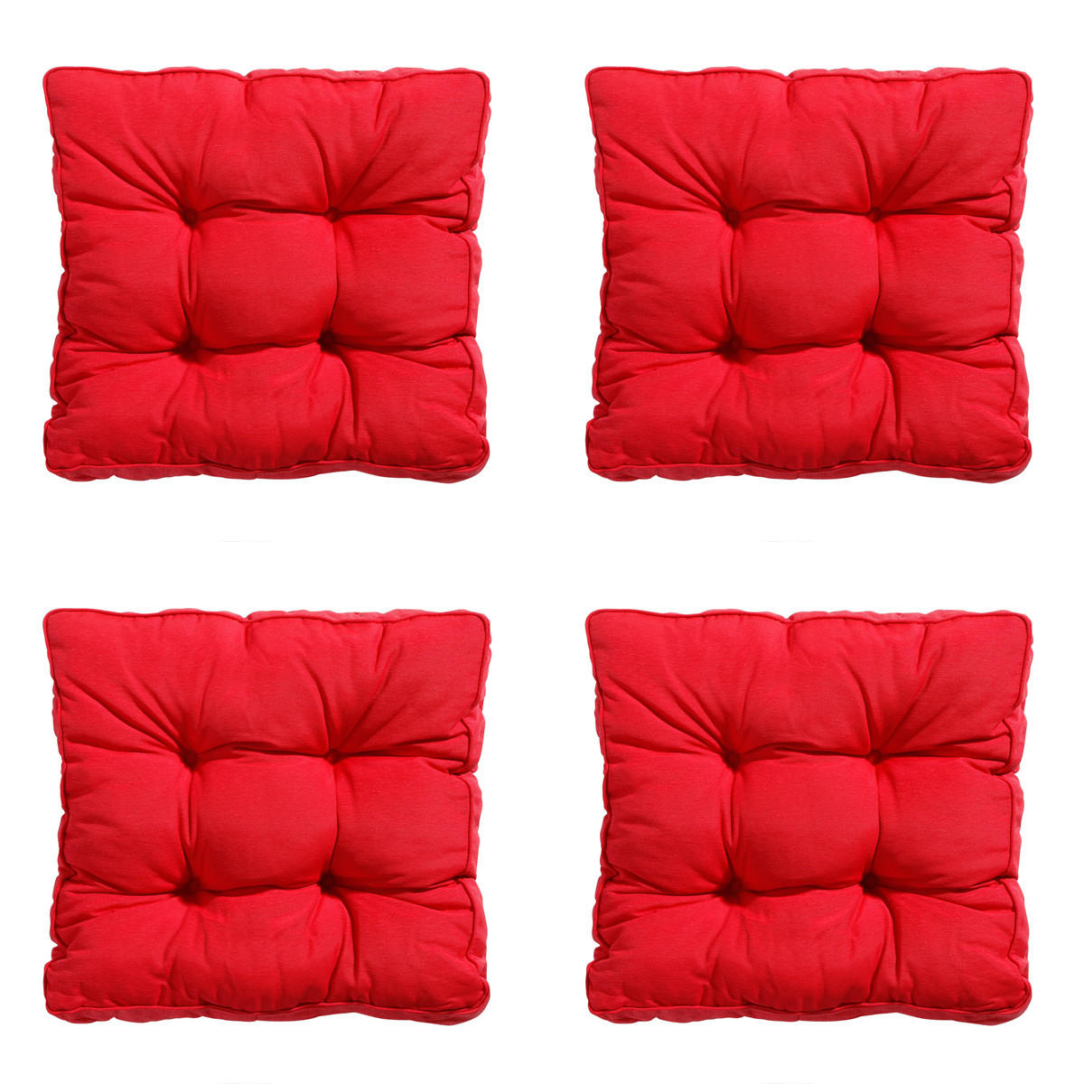 SITZKISSEN Panama 47/47 cm 4er-Set - Hellrot, Textil (47/8/47cm) - Madison