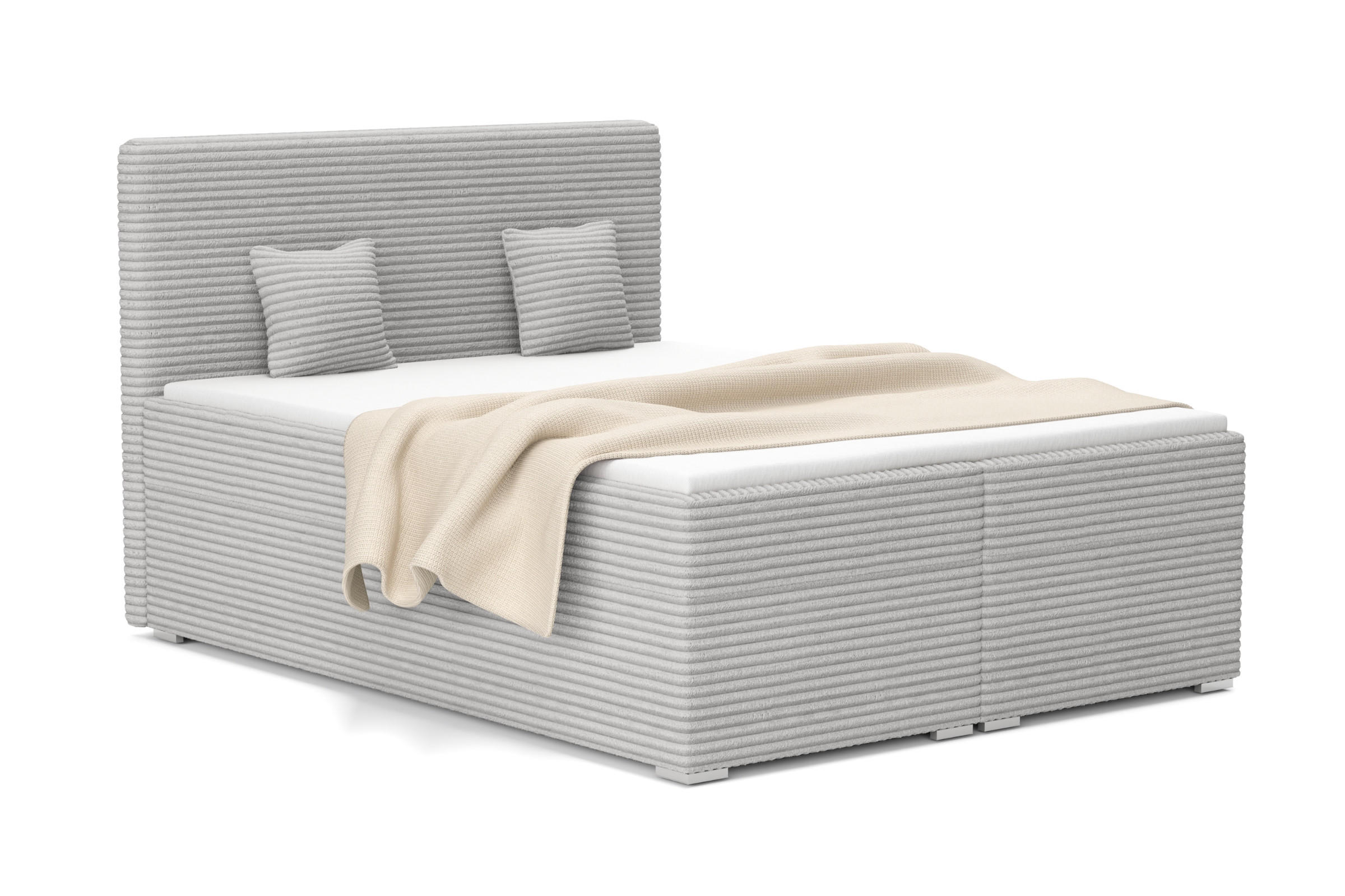 BOXBETT DUBAI 120/200 in Hellgrau H3 - Hellgrau, Holz/Holzwerkstoff (120/200cm) - Deine Möbel 24