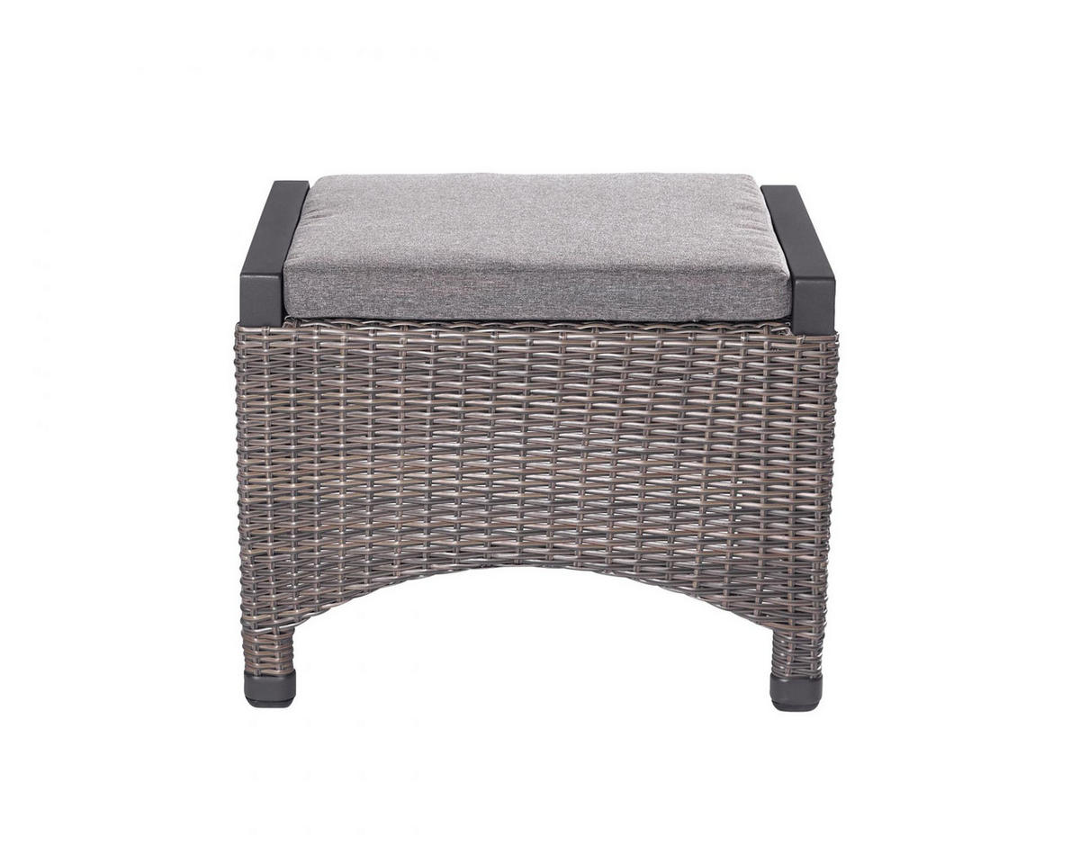 GARTENHOCKER Kentucky 47x59,5x46 cm, Polyrattan, Braun - Braun, Kunststoff (59.5/47/46cm) - dasmöbelwerk