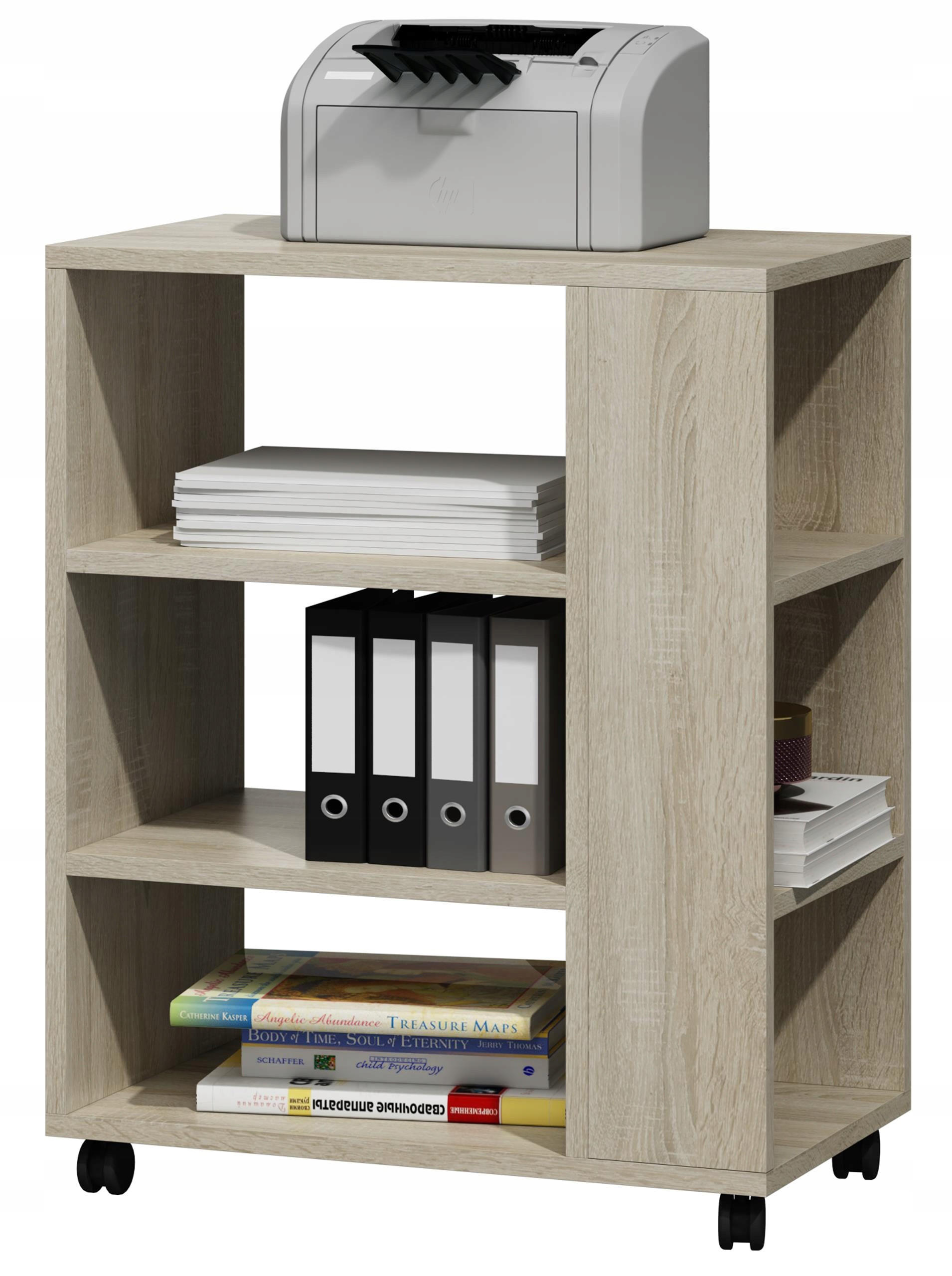 DRUCKERTISCH Sonoma Eiche 60/40/74 cm mit Rollen - Sonoma Eiche, Holzwerkstoff (60/74/40cm) - Matkam Möbel