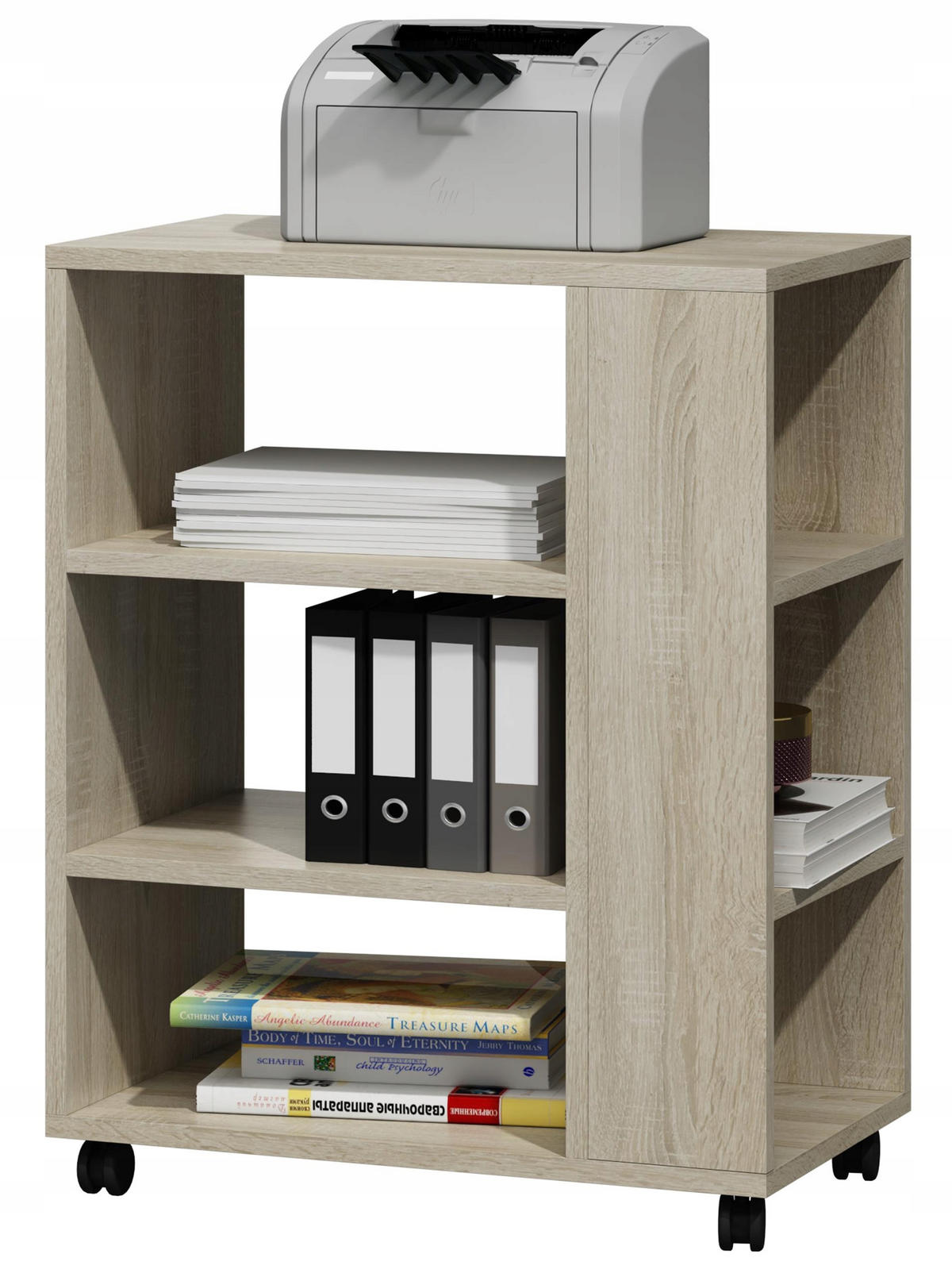 DRUCKERTISCH Sonoma Eiche 60/40/74 cm mit Rollen - Sonoma Eiche, Holzwerkstoff (60/74/40cm) - Matkam Möbel