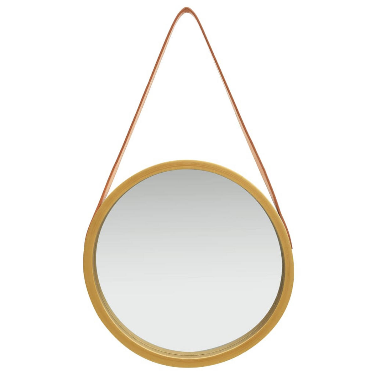 WANDSPIEGEL mit Gürtel 40 cm Golden - Goldfarben, Holz (40/40/1cm) - furnicato