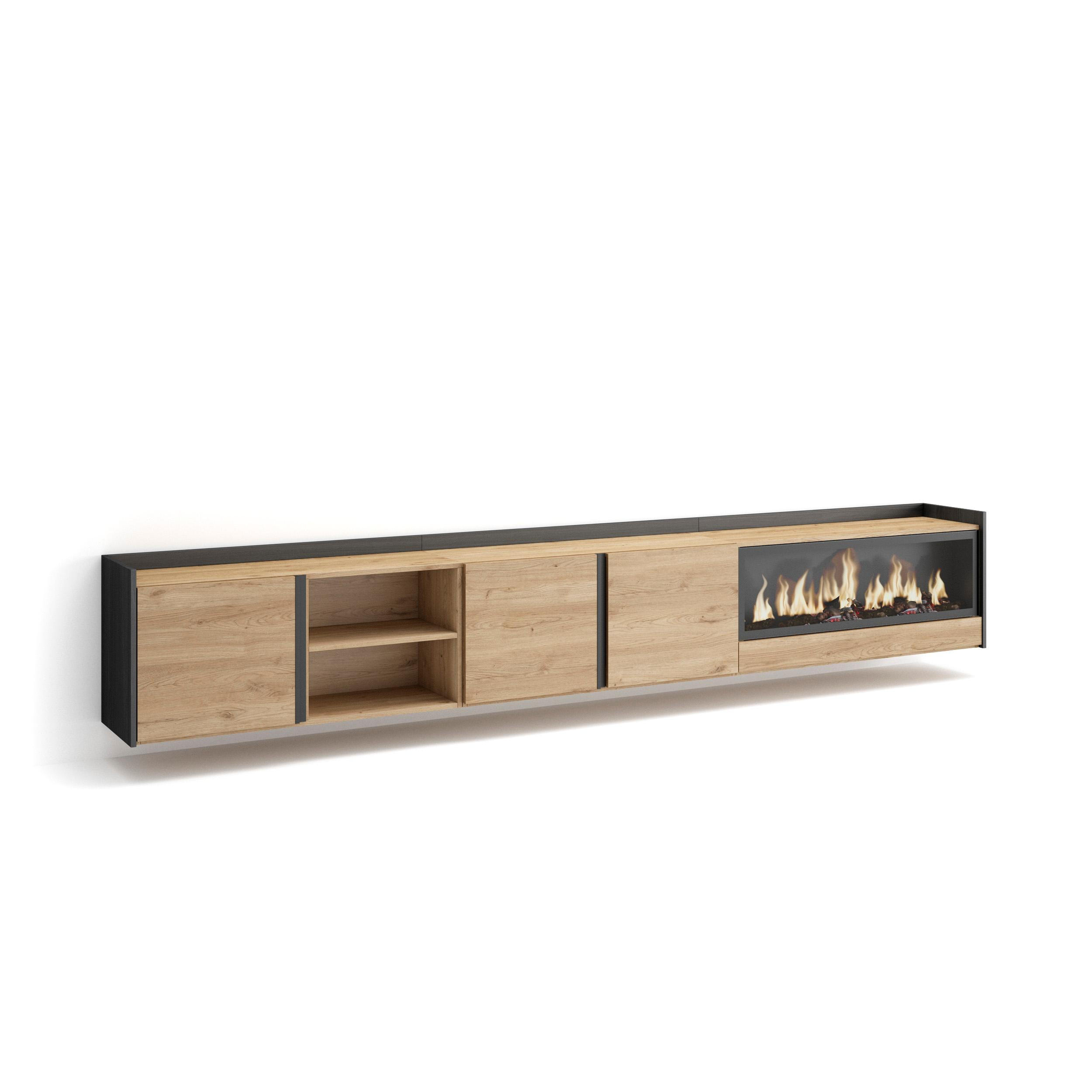 Skraut Home Lowboard, Eiche 315x50x35 cm