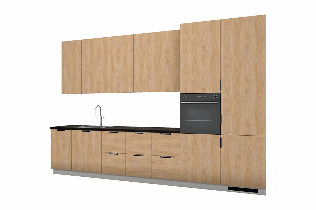 KÜCHENZEILE Sorento Sonoma Eiche & Weiß – 360 cm – KÜ-SORENTOW-002 - Sonoma Eiche, Holzwerkstoff (360/247/58cm) - ROYAL24_MARKT