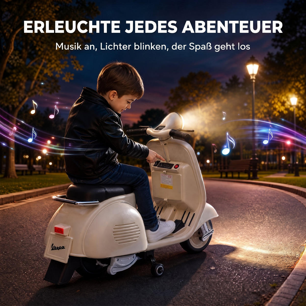 KINDERMOTORRAD Kunststoff Stahl Weiß - Weiß, Kunststoff (81/37/63cm) - AIYAPLAY