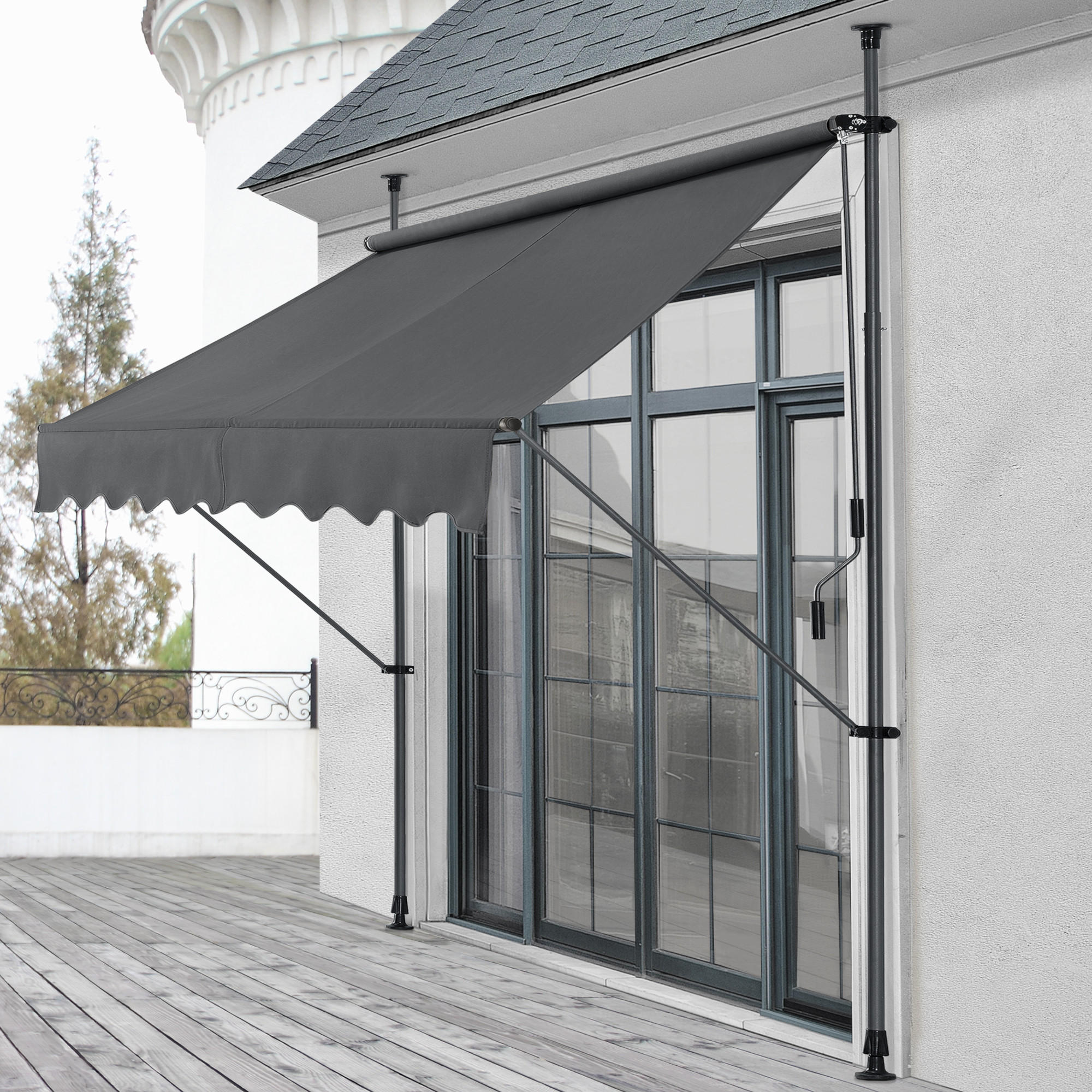KLEMMMARKISE Stem - Dunkelgrau, Textil/Metall (250/309/120cm) - pro.tec