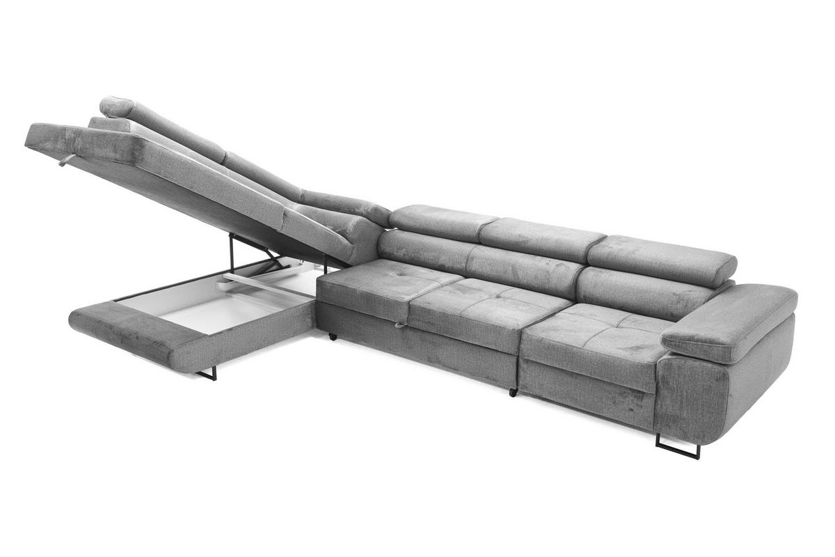 ECKSOFA WILD MAXI Links Grau - Chromfarben/Grau, Holz/Textil (350/203cm) - Muffo