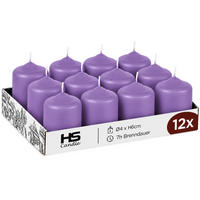 STUMPENKERZEN Ø4xH6 cm Lila 12er-Pack - Lila, Naturmaterialien (4/6cm)