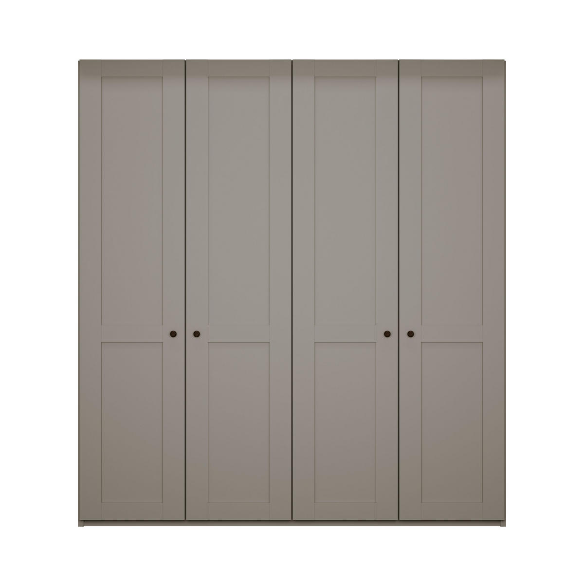 SCHLAFZIMMER Greenholm in Kieselgrau 4 teilig mit Kleiderschrank 200cm Breite ohne Spiegel, Doppelbett 180x200cm, zwei Nachttisch - Grau, Holzwerkstoff (80/200/120cm)