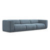 4-SITZER-SOFA Chenille Stoff Blau - Blau/Blaugrau, Kunststoff/Textil (319/70/89cm) - LaMiaSofa