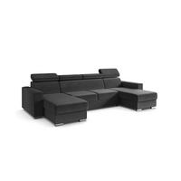 ECKSOFA in U-Form mit Schlaffunktion und Bettkasten Corner Sofa Bett Eckcouch Schlafcouch Ausziehbar FIX-U 306x168 cm Dunkelgrau - Dunkelgrau, Holzwerkstoff/Kunststoff (306/79/168cm) - ALTDECOR