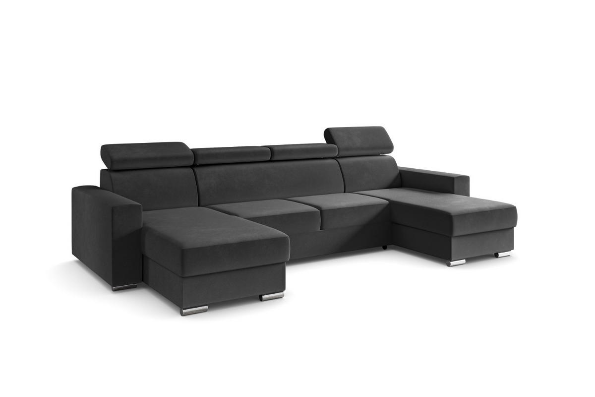 ECKSOFA in U-Form mit Schlaffunktion und Bettkasten Corner Sofa Bett Eckcouch Schlafcouch Ausziehbar FIX-U 306x168 cm Dunkelgrau - Dunkelgrau, Holzwerkstoff/Kunststoff (306/79/168cm) - ALTDECOR