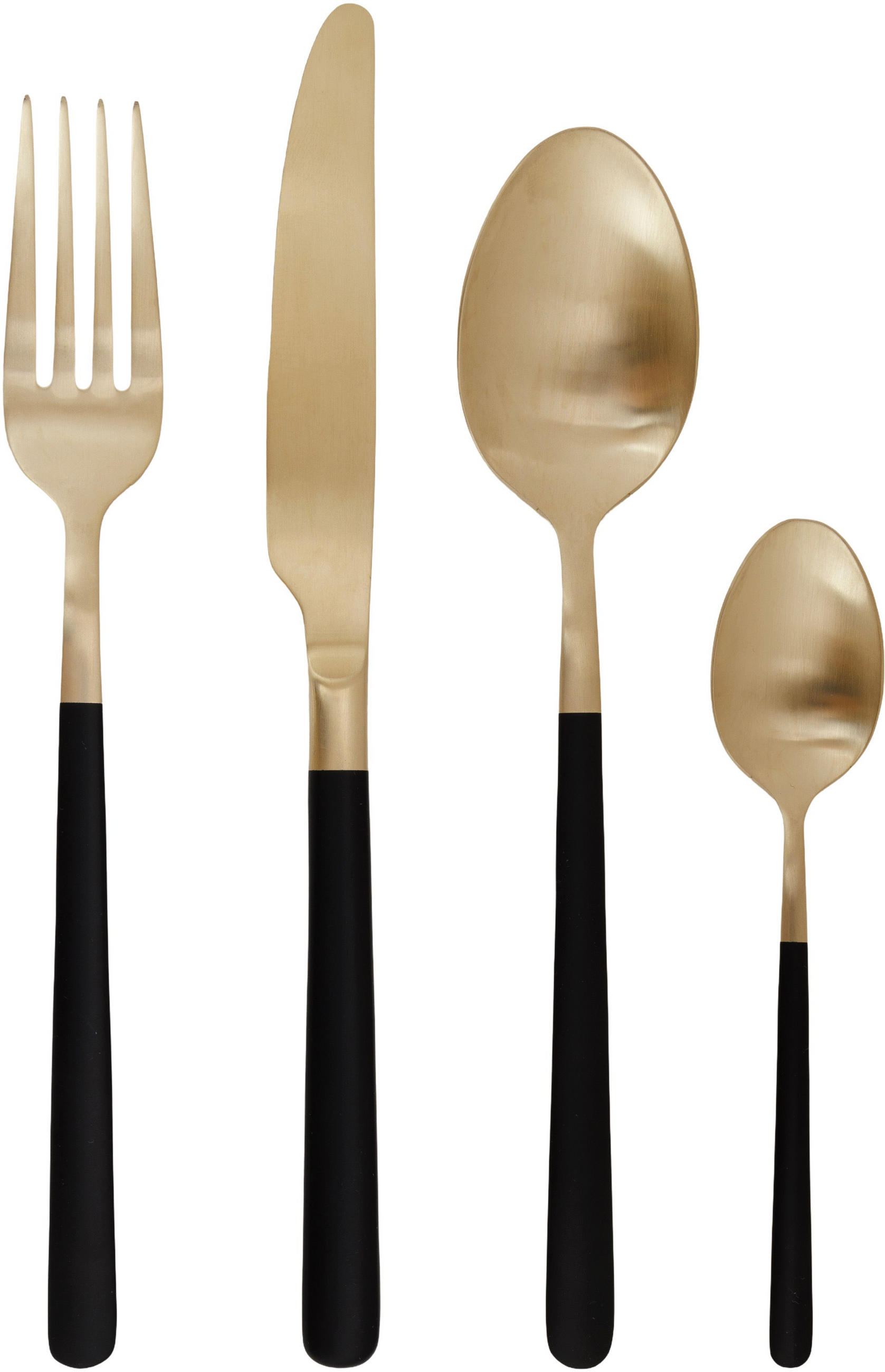 BESTECKSET Olivia Champagner Schwarz 16-teilig / 4 Personen - Champagner, Metall - Cosy & Trendy