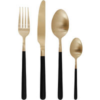 BESTECKSET Olivia Champagner Schwarz 16-teilig / 4 Personen - Champagner, Metall - Cosy & Trendy