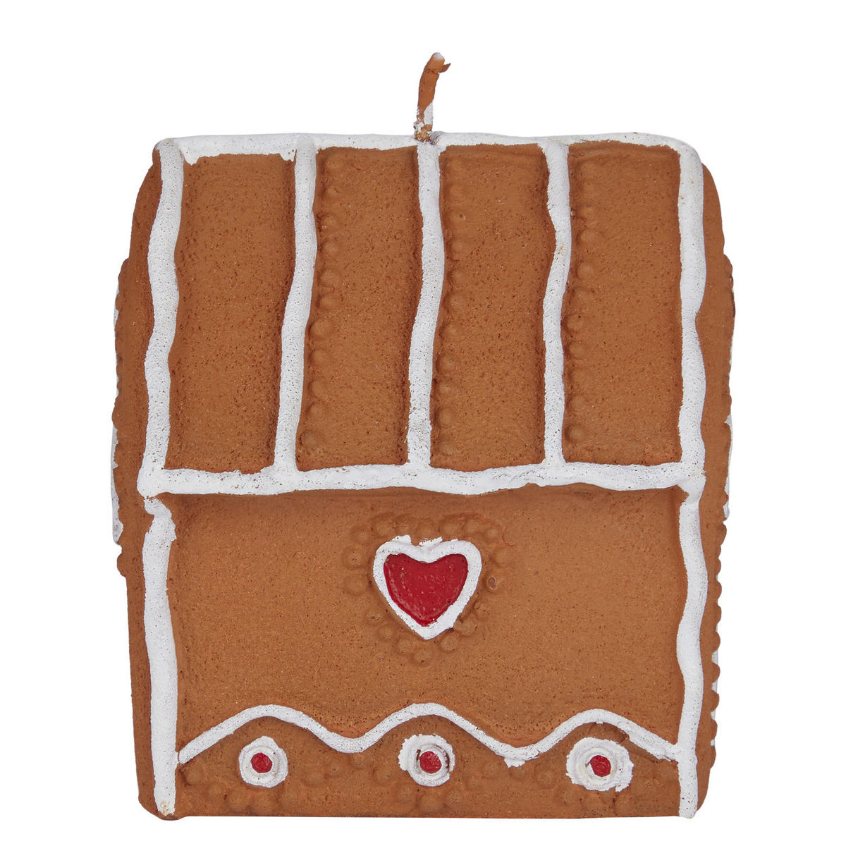 KERZE X-Mas Lebkuchenhaus - Braun, Paraffin (8/7/9cm) - Butlers