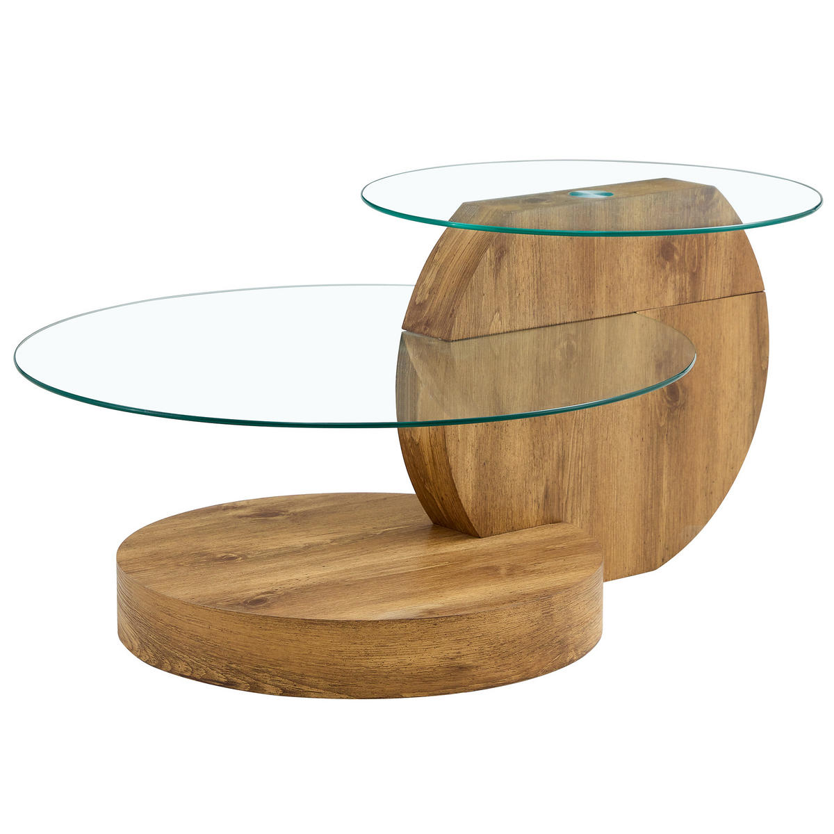 COUCHTISCH 69,8/69,8/49,8 cm Klar aus Holzwerkstoff und Glas mit mehrstufigen Ablageflächen - Klar, Holzwerkstoff (69.8/69.8/49.8cm) - OKWISH