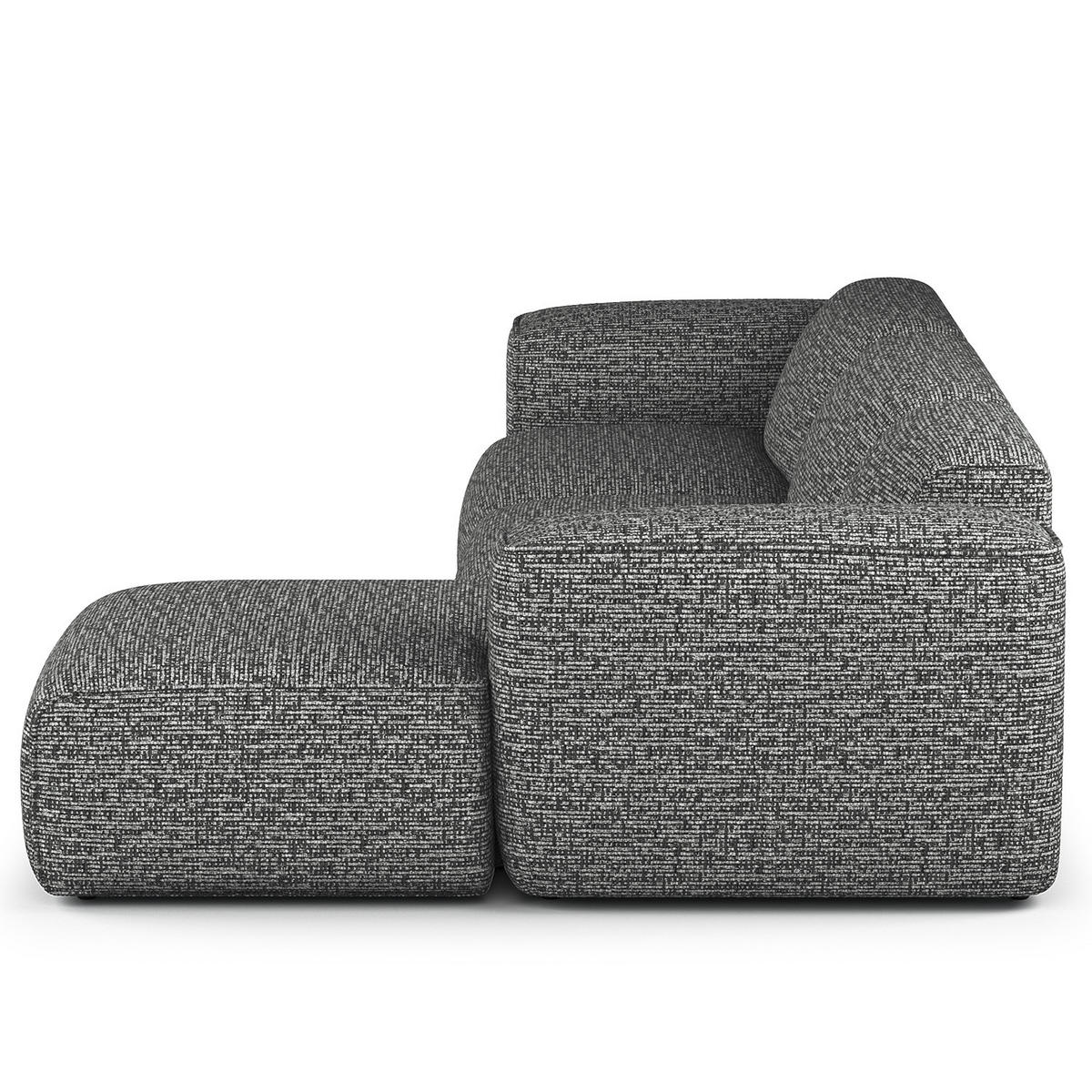 3-SITZER ECKSOFA mit Longchair - Schwarz/Grau, Kunststoff/Textil (317/173cm) - home24