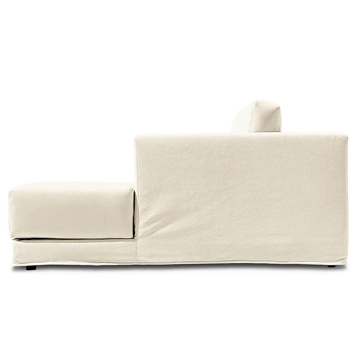 XXL-SESSEL mit Wechselbezug - Webstoff - Creme/Schwarz, Holz/Wellpappe (125/63/160cm) - home24