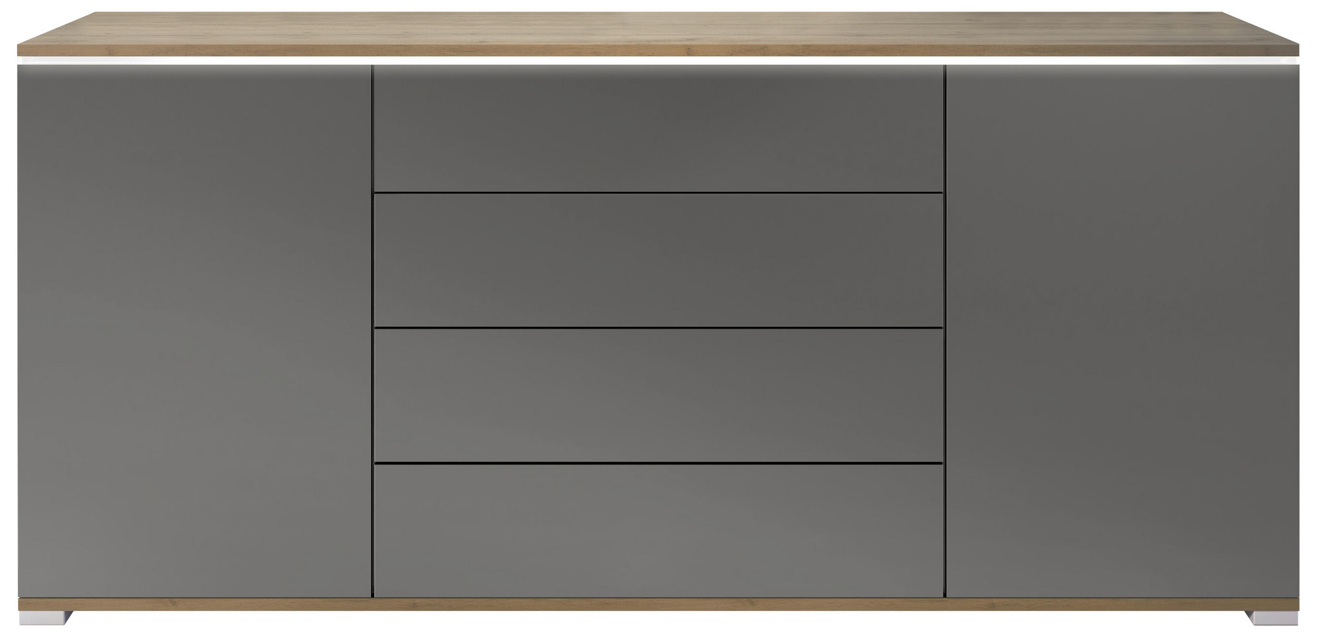 Vladon Sideboard Anthrazit 166.5x75.5x35 cm
