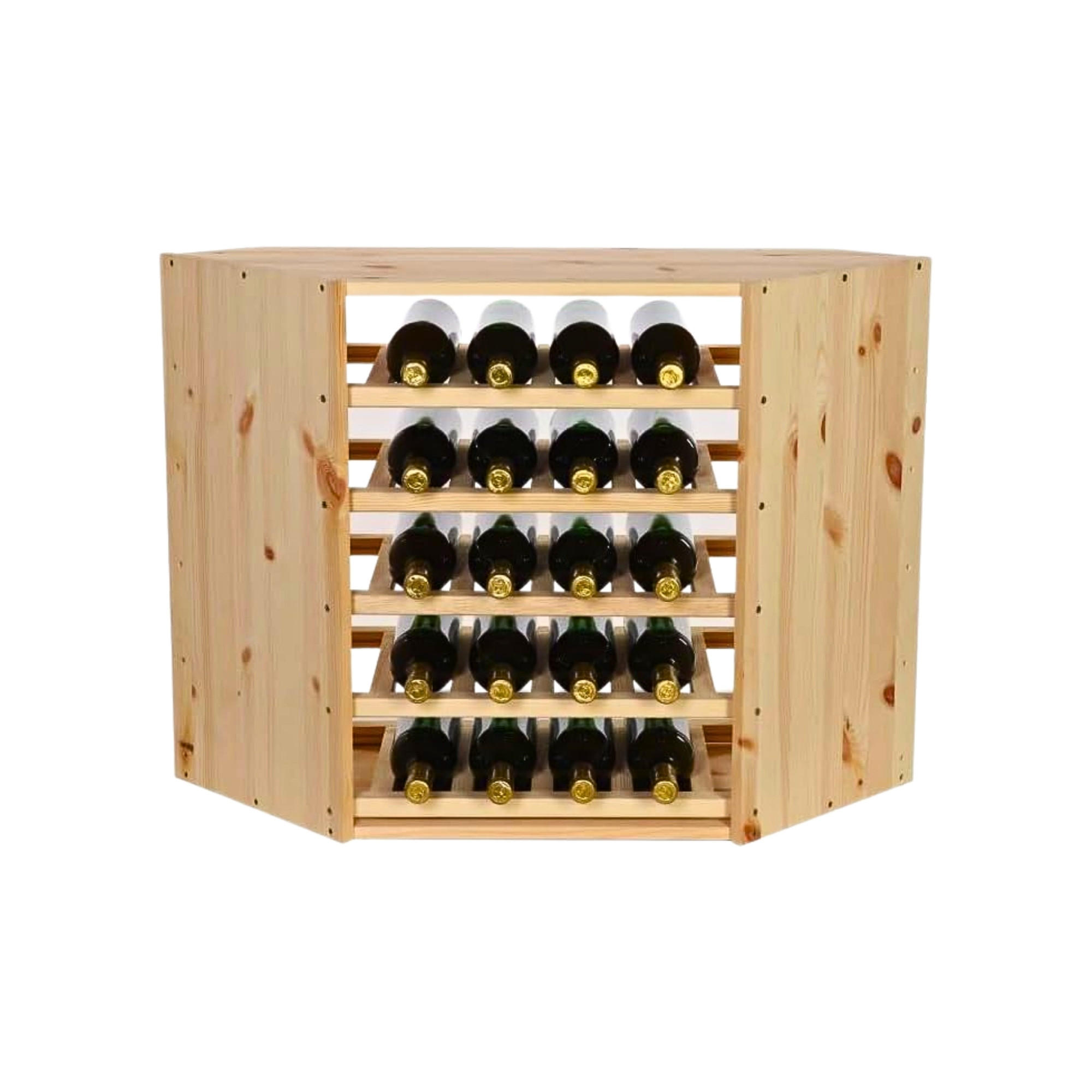 WEINREGAL Vincellar Mod 60x30x30 cm Eckmodul Für 18 Flaschen Massives Kiefernholz Natur - Naturfarben, Holz (30/60/30cm) - PROREGAL