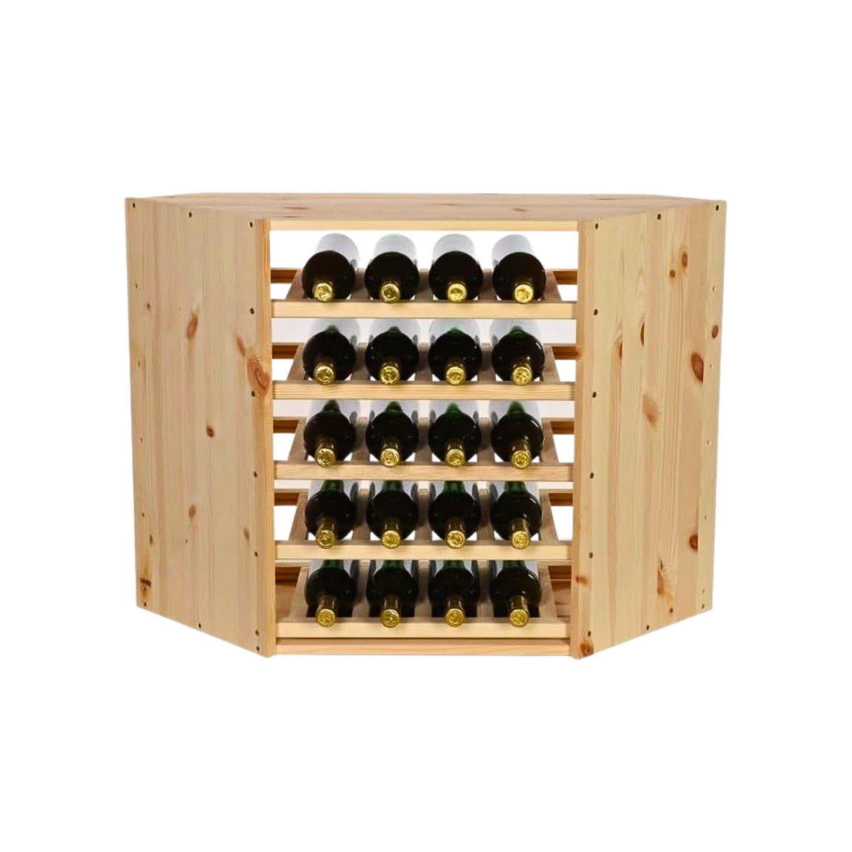 WEINREGAL Vincellar Mod 60x30x30 cm Eckmodul Für 18 Flaschen Massives Kiefernholz Natur - Naturfarben, Holz (30/60/30cm) - PROREGAL